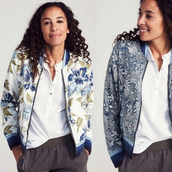 NWT Faherty Mandalay Reversible Bomber Jacket | Size S - Picture 4 of 10